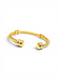 Everlasting Modern Jewelry gold-tone twisted cable cuff bracelet with polished dome ends.